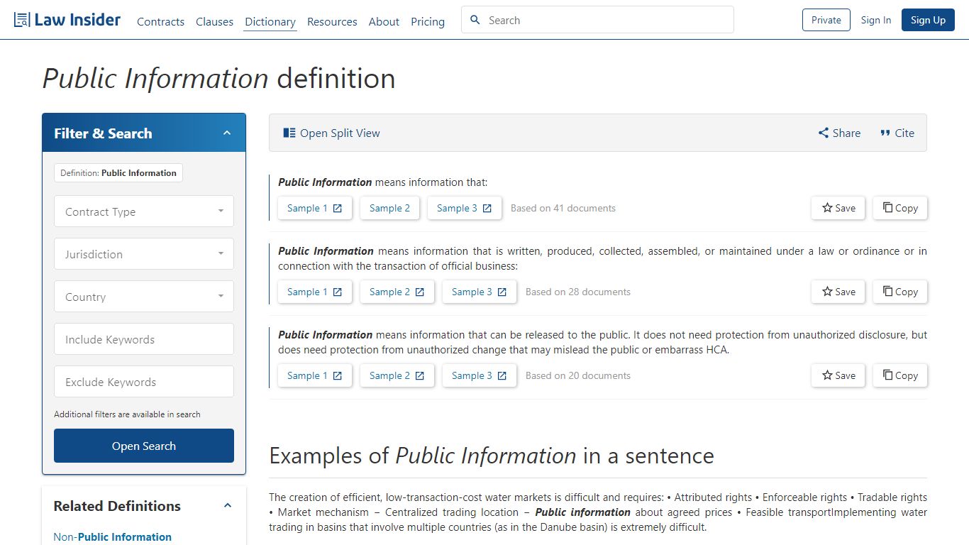 Public Information Definition: 493 Samples | Law Insider